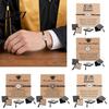 Graduation Bracelet Distance Matching Bracelet, Adjustable Black Rope Braided Compass Pendant for Best Friends Couple Family Women Men Class