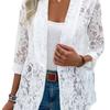 Mini abito primavera-estate, elegante e versatile, giacca camicia in pizzo a tinta unita