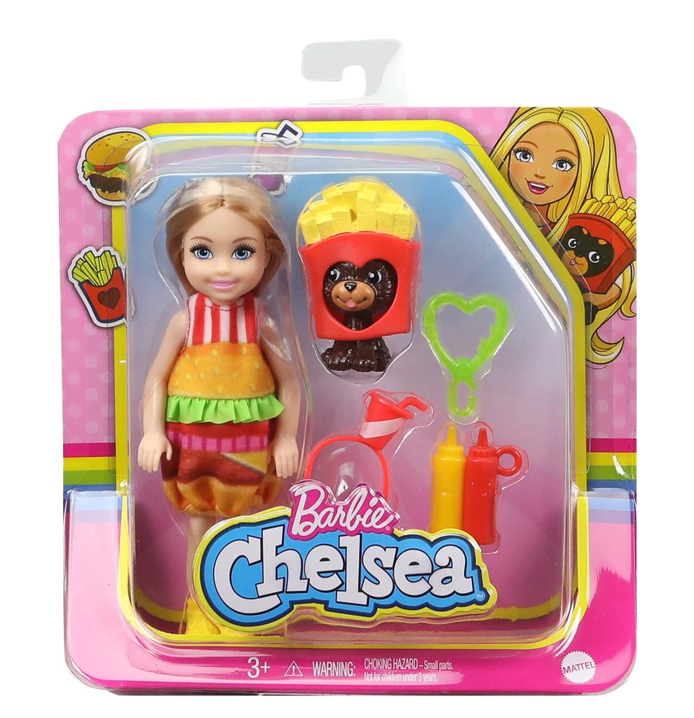 Barbie Chelsea Transformable Fashion Hamburger Doll 3 and GRP69 (Ages Up)