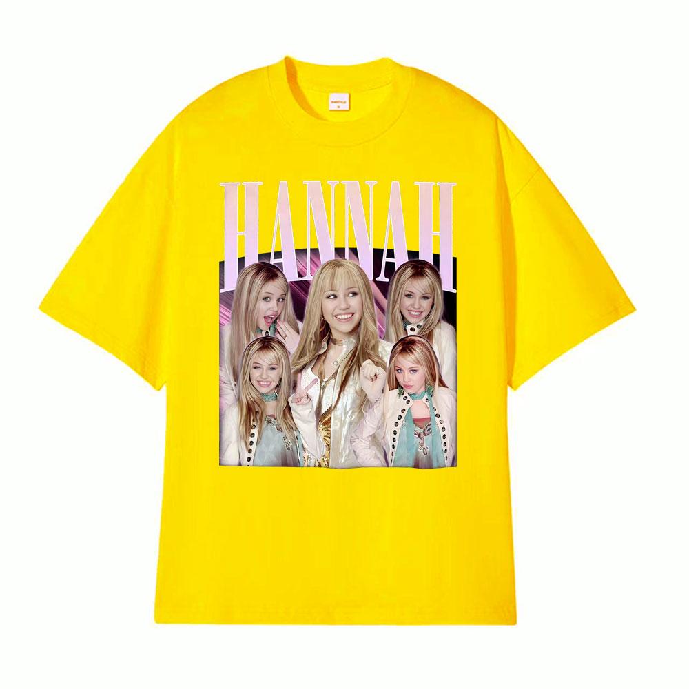 Retro Hannah Montana Aesthetic Graphic T Shirts Men Women Harajuku Hip Hop Streetwear Tshirt Cotton Casual Short Sleeve T Shirt