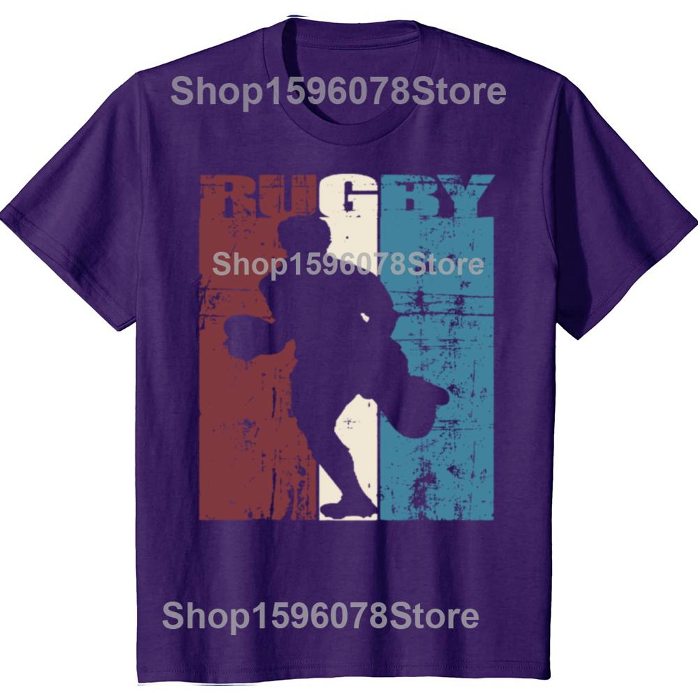 

Забавные винтажные футболки с регбистом Летний стиль Графический хлопок Уличная одежда Короткий рукав Американский футбол Подарки Футболка Мужская 4XL