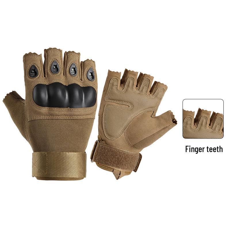 Half-Finger Tactical Gloves: Hard Shell Protection, Wear-Resistant, Non-Slip Combat Gloves for Outdoor and Shooting Sports.