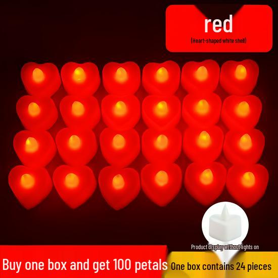 Heart-Shaped LED Candle Lights for Romantic Proposals & Birthday Decor
