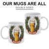 1pc 11oz Ceramic Coffee Mug with Double-Sided Print for Beer Enthusiasts, Daily Use Cup, Great Gift for Home Bar or Office