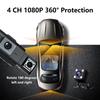 1080P Quad Dash Cam, 4-Channel 4-Screen Display, WiFi, Phone Sync, Rear View, Night Vision, Wide Angle