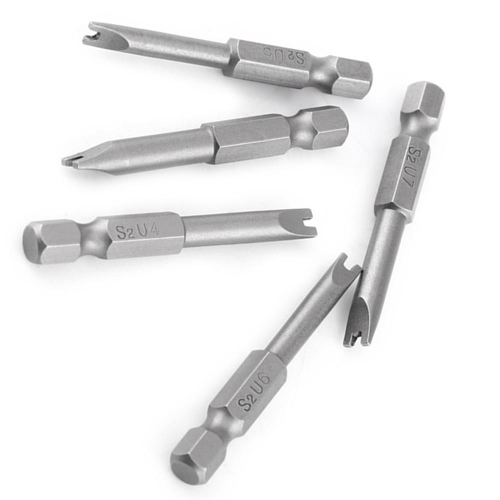 5 Stück 1/4 Zoll Sechskantschaft U-Form Schraubendreherbits 50mm Länge S2 legierter Stahl, U-Form Magnetbits Magnetisch U4 U5 U6 U7 U8