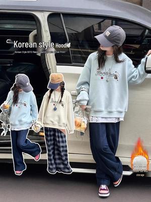 Girls' 2025 Thick Fleece Sweatshirt - Autumn/Winter New Style Fashion Base Layer for Kids