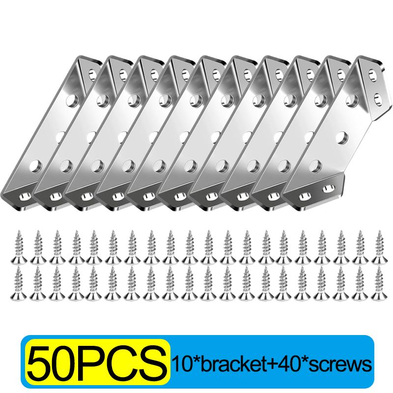 Wholesale Furniture Corner Connector Stainless Steel Angle Code for Cabinet Angle Shelf Support Fixed Brace Kits with Screw