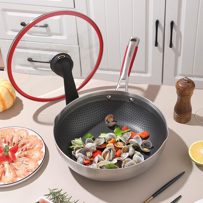 Kangbah 5th Gen 316L Stainless Steel Honeycomb Non-stick Frying Wok