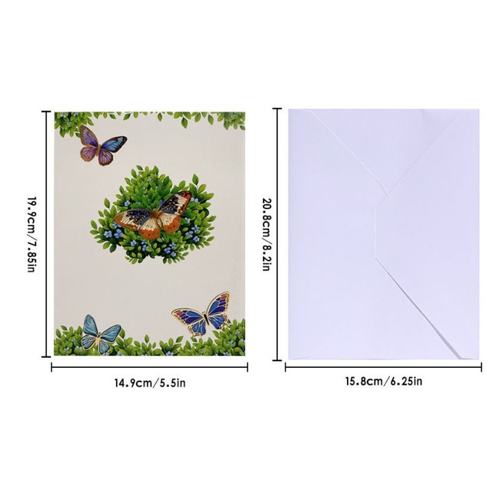 Foldable Flower and Butterfly Greeting Cards Romantic Paper 3D Pop Up Flowers Gift Card Creative Elegant Invitations Cards