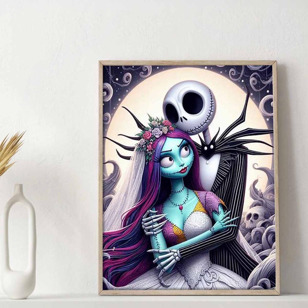 5D DIY Diamond Art Painting Kits for Adults, Skeleton and Bride Full Round Crystal Diamond Kits for Beginner for Home Wall Decorate