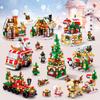 6 In 1 Christmas Train Model Building Blocks Bricks Sets Classic Dolls Kids Toys Gift