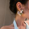 Vintage Style Colorful Crystal Zircon Hoop Earrings Geometric White Black Earrings for Women Statement Zircon