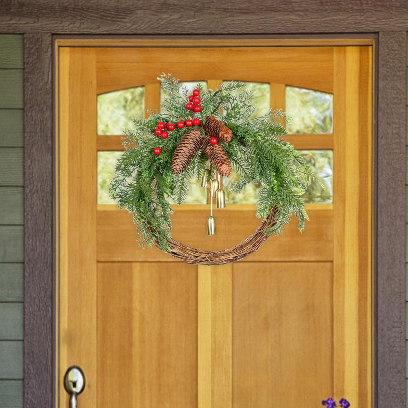 

Door Front Wreath Artificial Flowers Garland Festive Christmas Holiday Wall 40cm