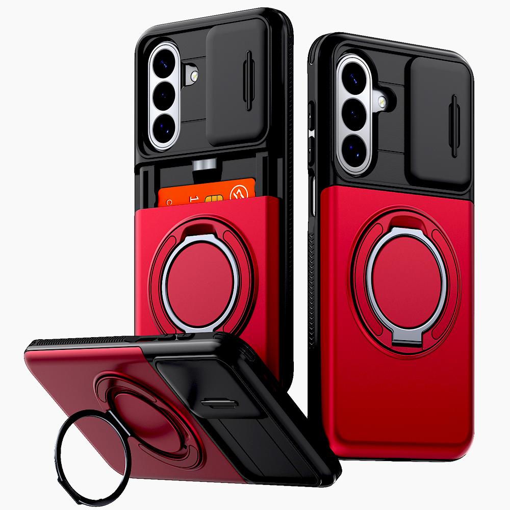 Coque blindée antichoc pour Samsung Galaxy A57 A37 A17 A27 A56 A36 A26 A16 A55 A15 5G 4G S26 S25 S24 FE Plus avec emplacement pour carte et support