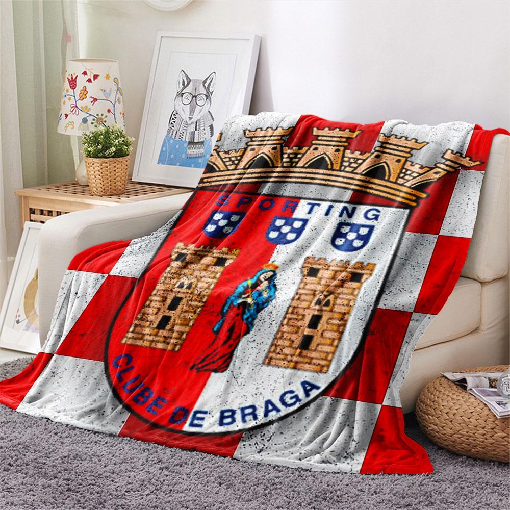 1PC Sporting Clube De Braga Patterned Flannel Blanket Suitable For All Seasons for Home Decor Warmth and Comfort Gifts Holiday Present