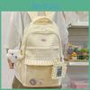 Sweet Pattern Checkered Lace Design Student Backpack With Plush Decor Pendant