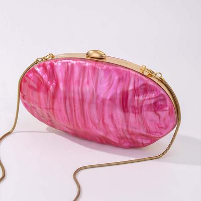 Sac bandoulière oblique pour femme, Sac acrylique forme coquillage spécial, Pochette de mode pour mariage et dîner