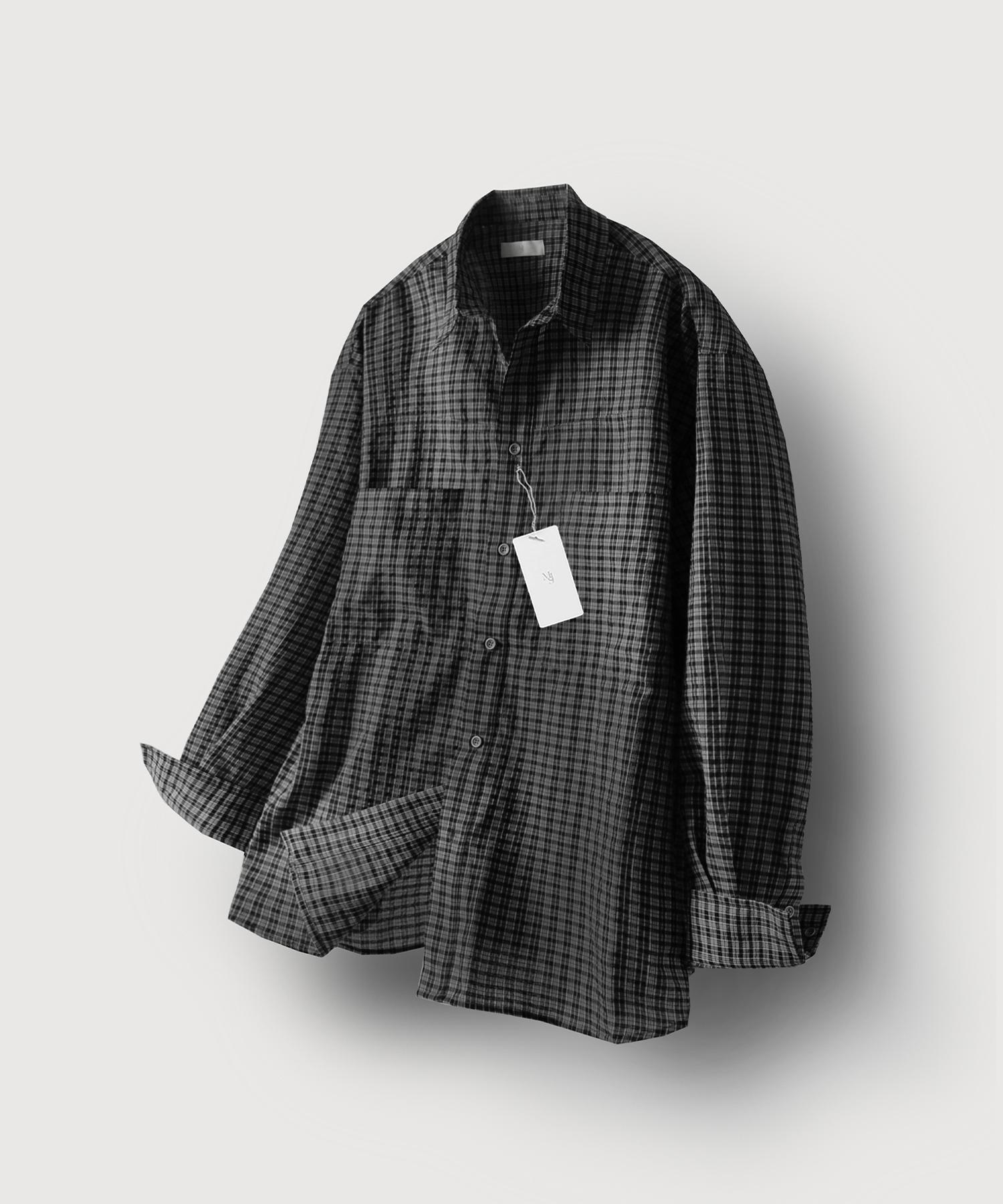 Mood Inside Garments Fading Check Shirt_Black Free
