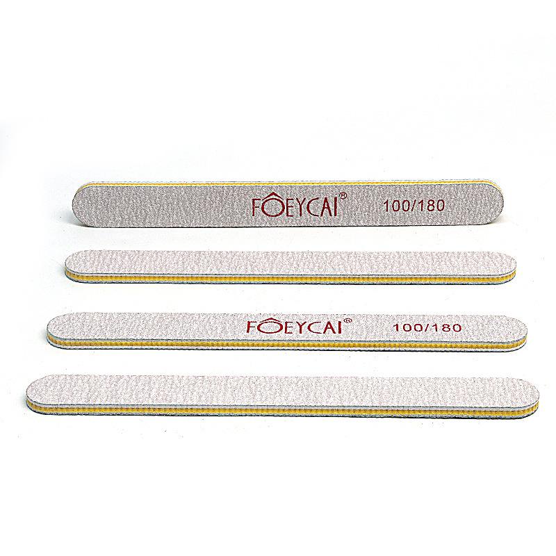 

Fucai Yellow Heart Zebra Nail File - Long Round Double-Sided Sand Strip for Nail Repair and Polishing