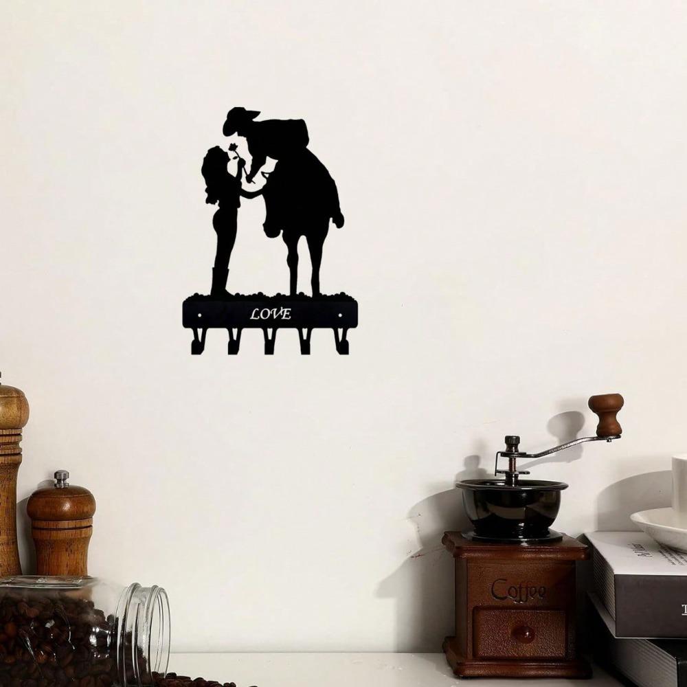 Metal Wall Hook Bohemian Home Decor Romantic Couple Key Holder Rustic Iron Hooks
