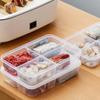 4-Compartment Food Containers For Meats & Vegetable With Lids Reusable Clear Snack Storage Box Kichen Tools Fresh-keeping Box