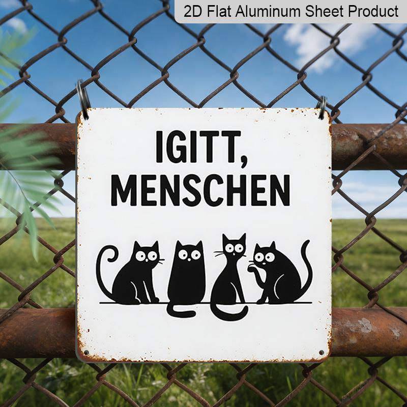 

2D Flat, 1pc, Decorative Plaques and Ornaments, Funny Cat Theme, Retro Humor Style, Perfect for Living Rooms, Densities, Cafes, Bars, Libraries, and 20*20cm