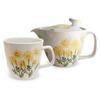 Kunzan Kiln Teapot and Mug Microwave Hasami Made In Japan Mug Tea Strainer Yellow J-kitchens Set, Safe, Ware, (Teapot 240ml, 270ml), Included,
