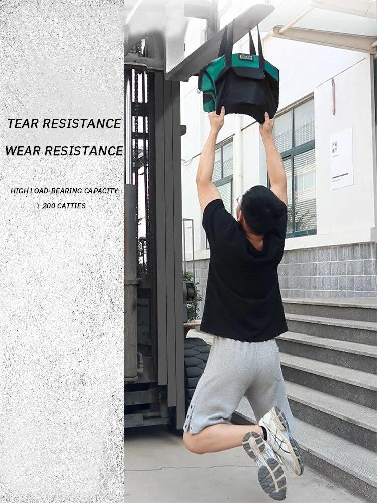 1 STK Multifunktionale Werkzeugtasche Wasserdicht und Langlebig Elektriker Canvas Verdickt Zimmerei Werkzeugtasche Große Wartungs-Aufbewahrungstasche