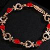 Heart Hollow Women Bracelet Zinc Alloy Colorful Rhinestone Chain Bracelet Jewelry Accessory