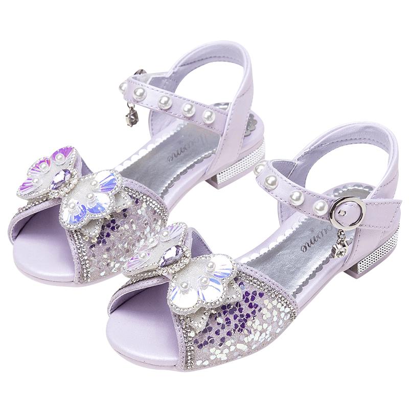 Girls Iridescent Crystal Princess Sandals 31