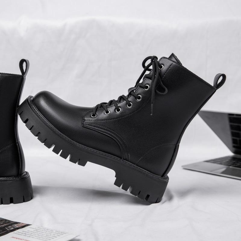 Martin boots men's autumn and winter eight-hole zipper British style long tube breathable high-top leather shoes tooling locomotive boots