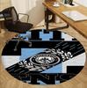 Manchester City FC Pattern Round Rug, Indoor/Outdoor Mat, for Picnic, Gameroom, Bedroom, Office, Living Room, Home Decor Carpet, Birthday Gift