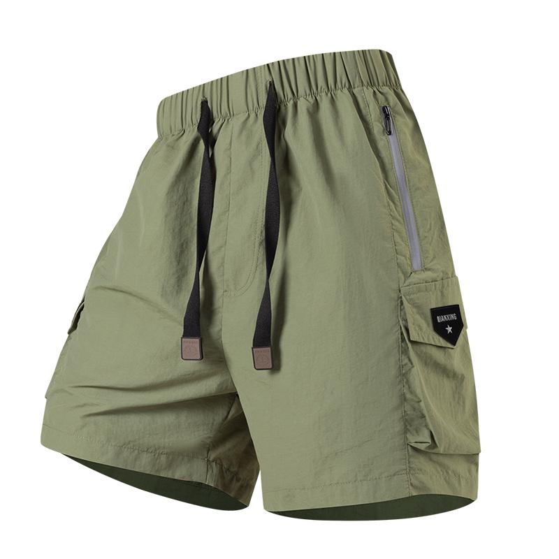 

Outdoor Ice Silk Breathable, Light And Quick-drying Sports Shorts For Men With Loose Fit 2XL армия зеленый