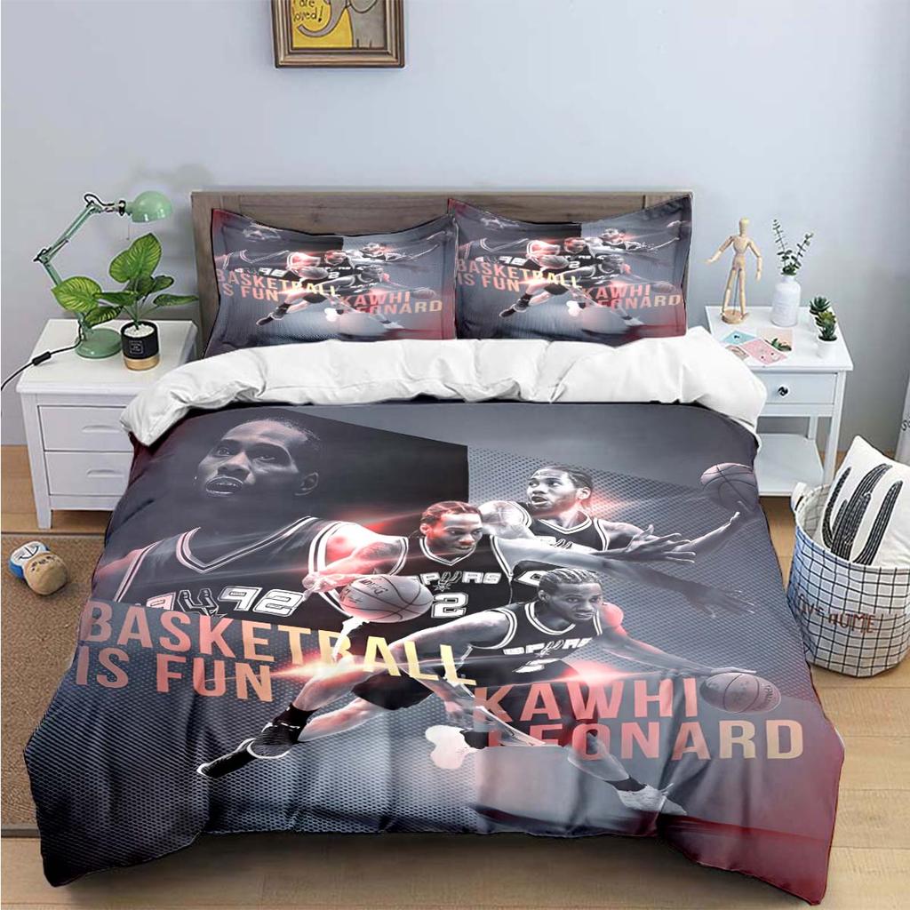 Fashion No2 Basketball Star K-Kawhi L-Leonard Print Bedding Sets Bed Supplies Set Duvet Cover Bed Comforter Set Bedding Set Gift