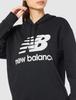 Essentials Stacked Logo Oversized Hoodie WT03547 Sweatshirt Hoodie Black L [New Balance] Women's (BK)