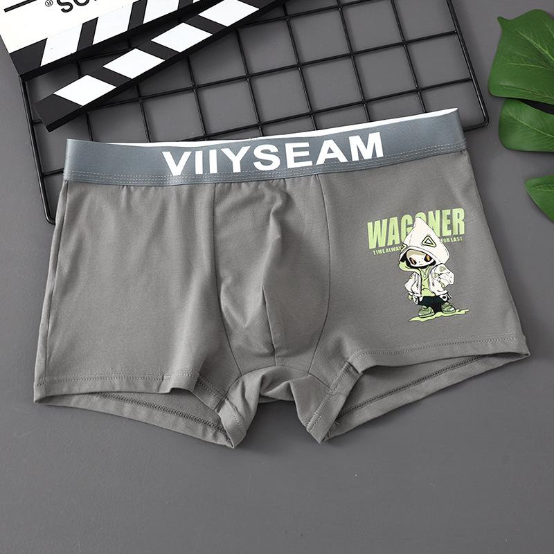 Calzoncillos bóxer de algodón para hombre, ropa interior cómoda de cintura media con estampado de dibujos animados, pantalones cortos, bragas sexys de moda