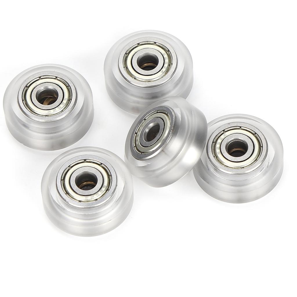 5Pcs POM Pulleys 625zz Bearing Passive Round Wheels Rollers Compatible for 3D PrinterWhite
