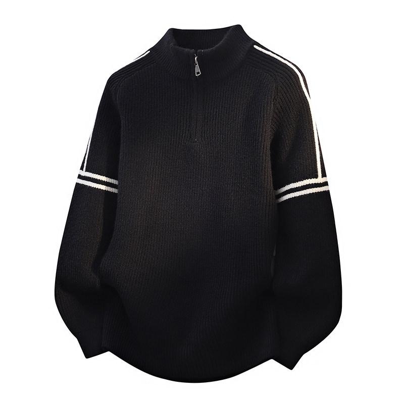 Half-Zip Stand-Collar Sweater for Boys: Autumn/Winter Style for Teens - Knit Base Layer Fashion