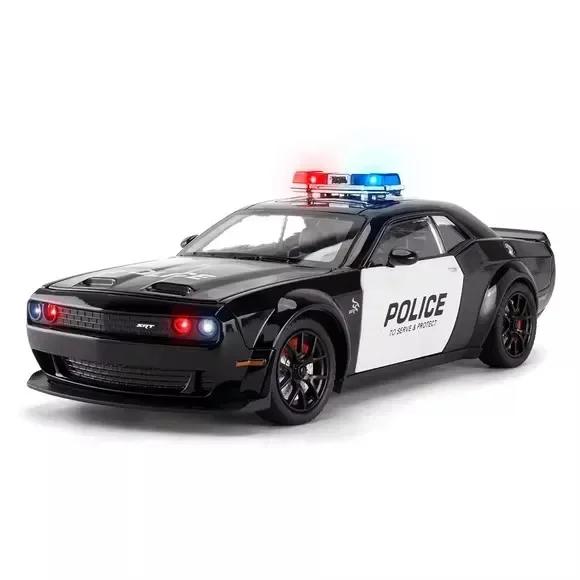 1:24 Scale SRT Hellcat Prado LC250 Police Car Model Toy Doors Opened Pull Back Light Music Miniature Vehicles Kids Boys Gifts