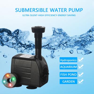 Fountain Pump with LED Light 12 Lamp Beads Strong Suction Cup Hydroponics Garden
