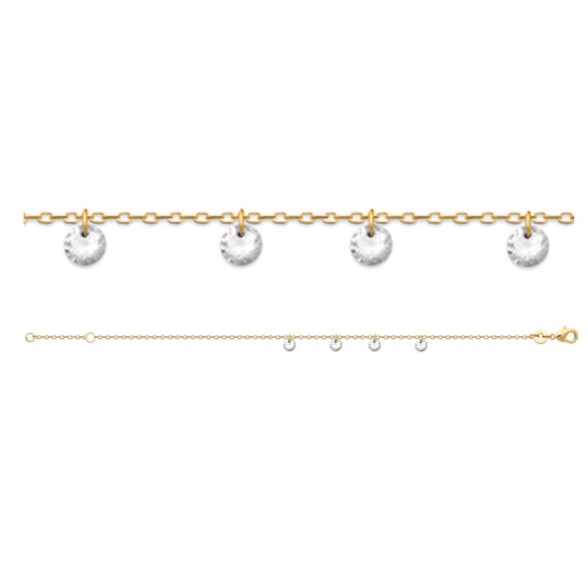 

Les Trésors De Lily [R5762] - Bracelet Plaqué Or Sissi blanc doré - 4 mm