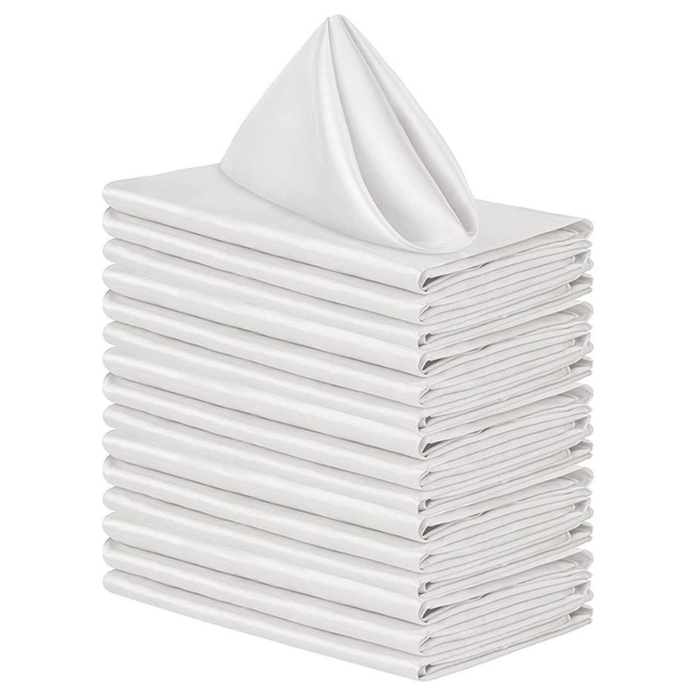10pcs Dining Tableware Napkin Serviettes Polyester Cotton Cloth Wedding Party Napkins