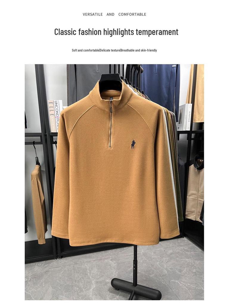 Men's Double-Sided Fleece Half-Zip Stand Collar Sweatshirt - 2025 Autumn/Winter Trend