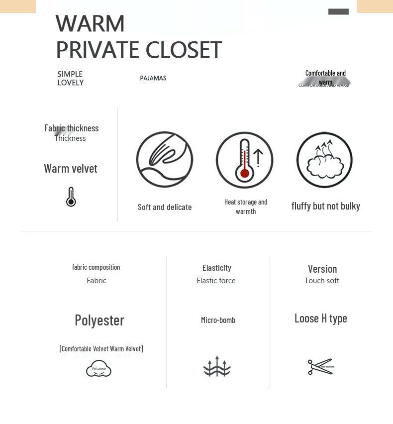 Women's Flannel Jacquard Pajamas - Zippered, Thickened, Warm Autumn/Winter Outerwear