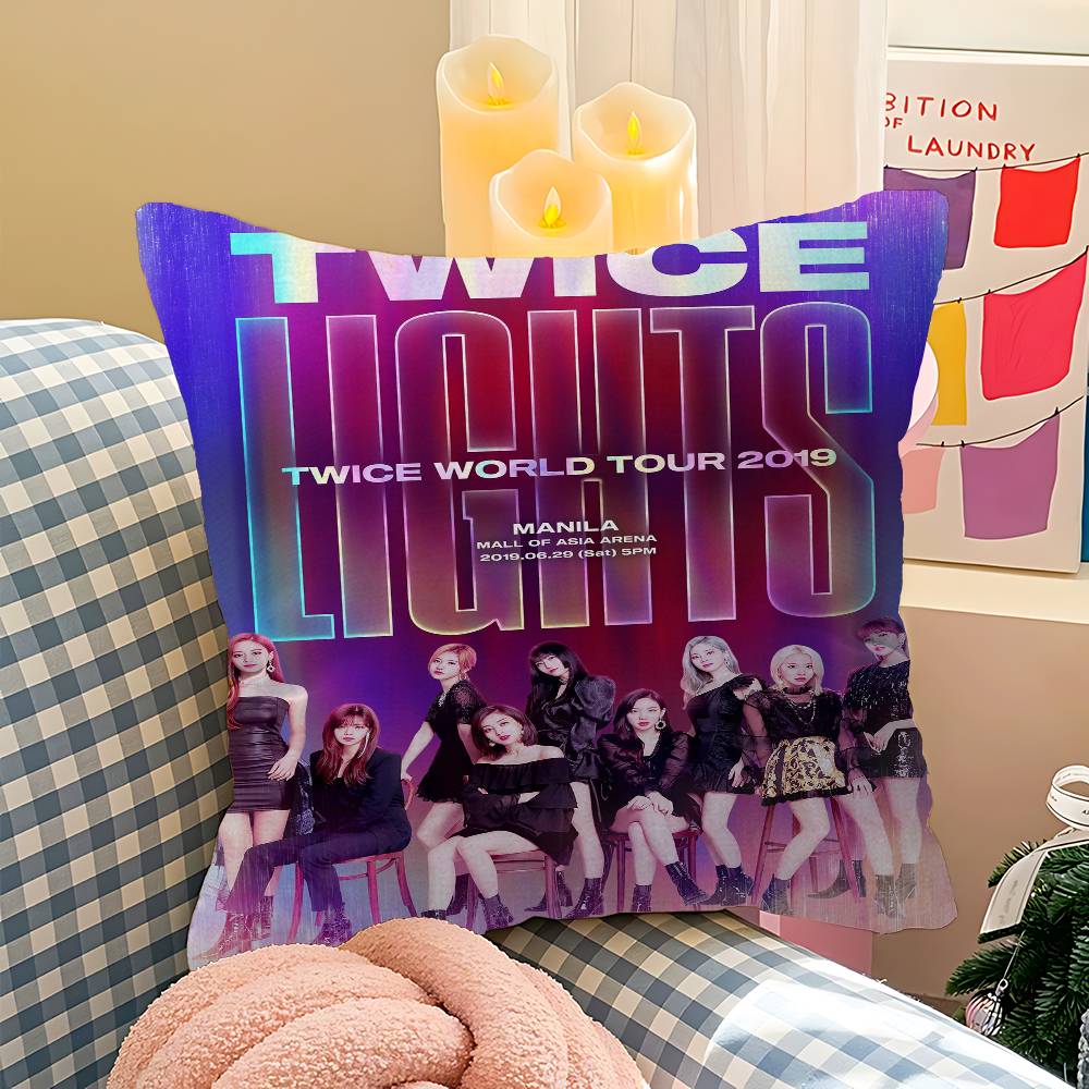 Kpop T-Twice Kudde Gåva Hemmakontor Dekoration Sovrum Soffa Bil Kuddfodral Fodral 45x45