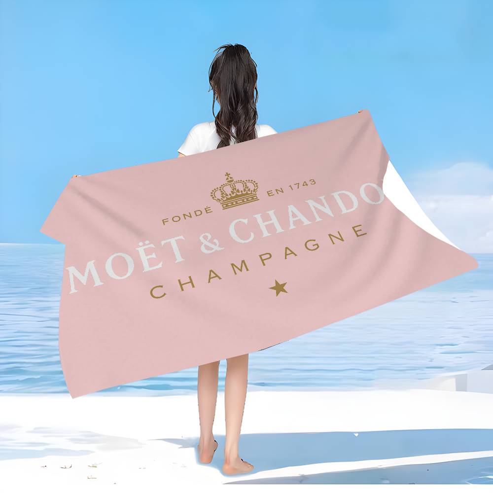 

French Champagne Brand Moet & Chandon Big Microfiber Beach Towels Quick Dry Towels Pool Towel For Travel Swim Pool Yoga W40*H60(CM)