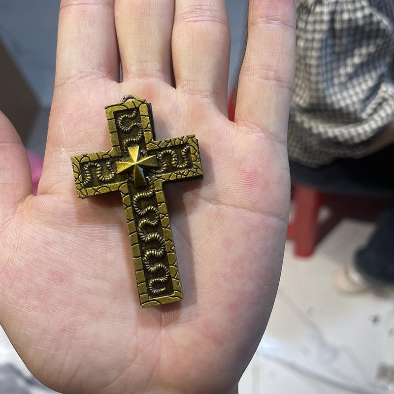 Exquisite Double-Layered Cross Snake-Shaped Pendant Necklace For Men Women Personalized Punk Necklace Jewelry Accessories Gifts