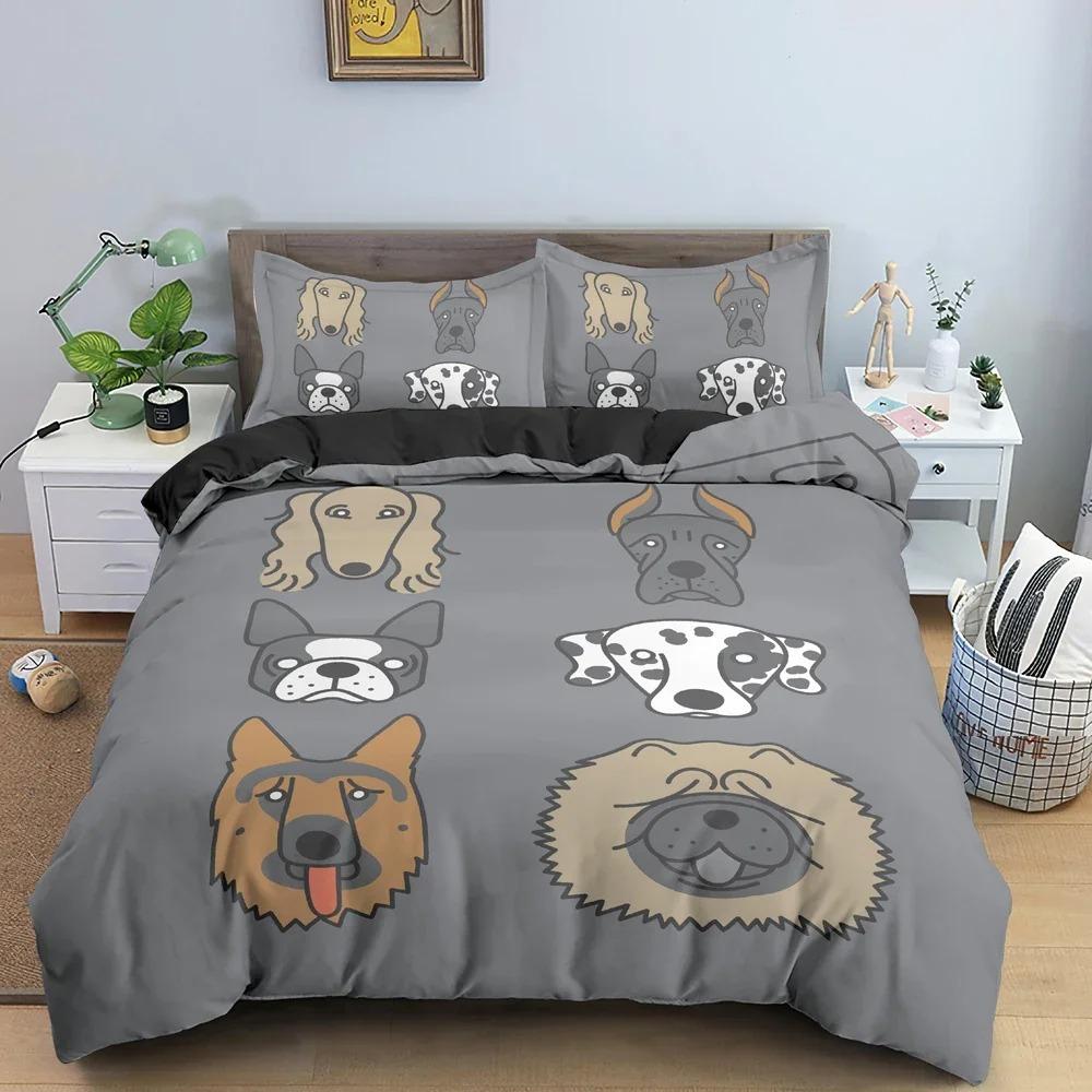 Dachshund Dog Bedding Set Cute Colorful Puppy Duvet Cover Cartoon Pet Dog King Queen Full Polyester Quilt Cover
