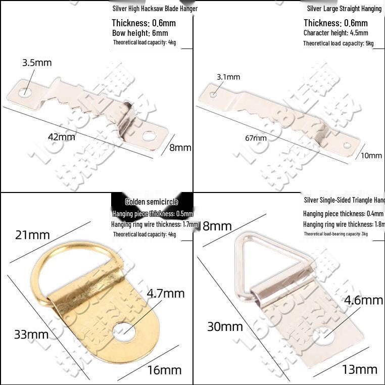 Metall D-ring Osynlig Krok Tavelram Upphängningsbeslag för Oljemålningar